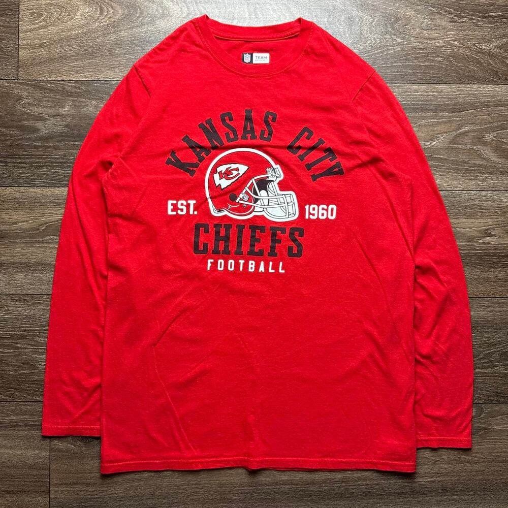 NFL Kansas City Chiefs Red Long Sleeve Tee with Graphic